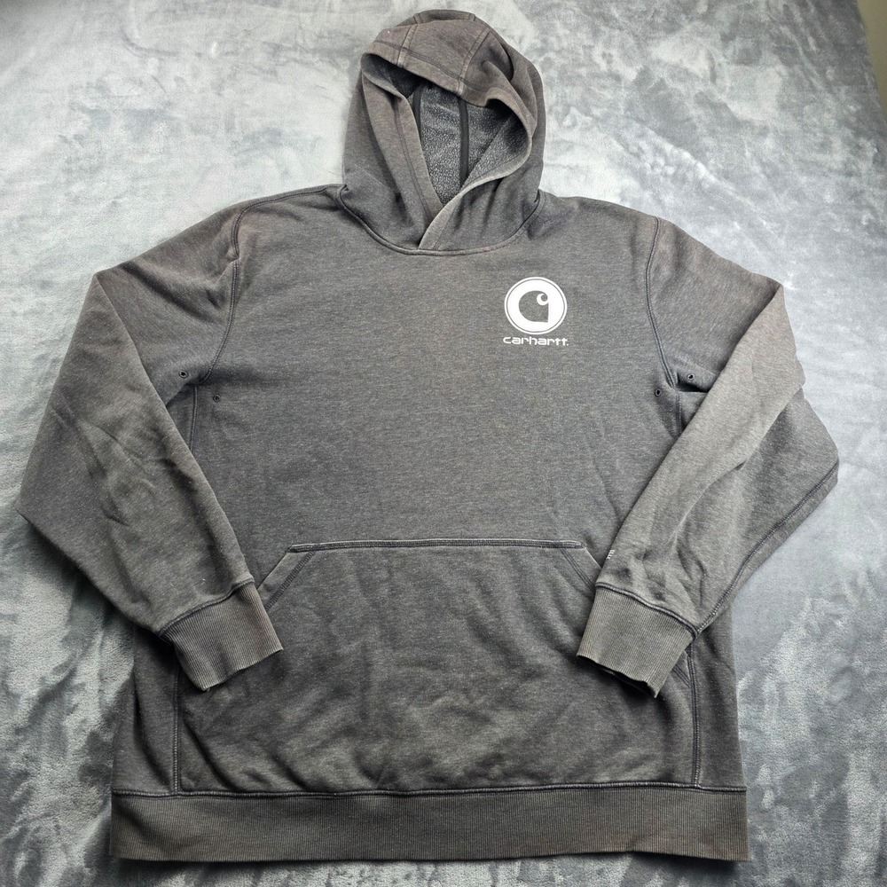 Carhartt Hoodie XL Dark Gray Mens Relaxed Fit Force‎ Graphic Workwear